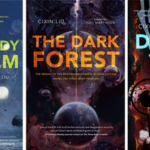 remembrance of earth's past trilogy book covers. Containing The Thre-Body Problem, The Dark Forest and Death's End